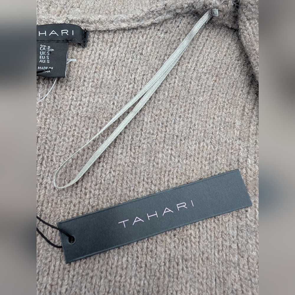 NWT Tahari Hooded Taube Knit Cardigan Women Size Small Sleeveless Front Pockets - Picture 12 of 17